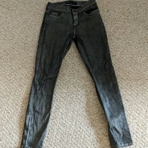 Zara black shiny skinny jeans